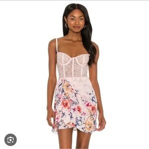 Katie May Man Whisperer mini dress in blush floral.